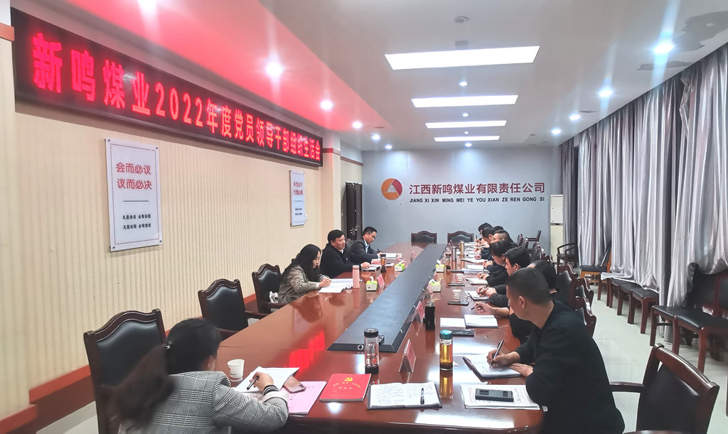 蔡正华督导新鸣煤业党总支2022年度领导班子组织生活会